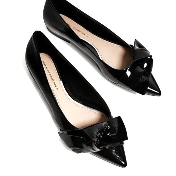 Zara Shoes - Zara Patent Leather Point Toe Flats